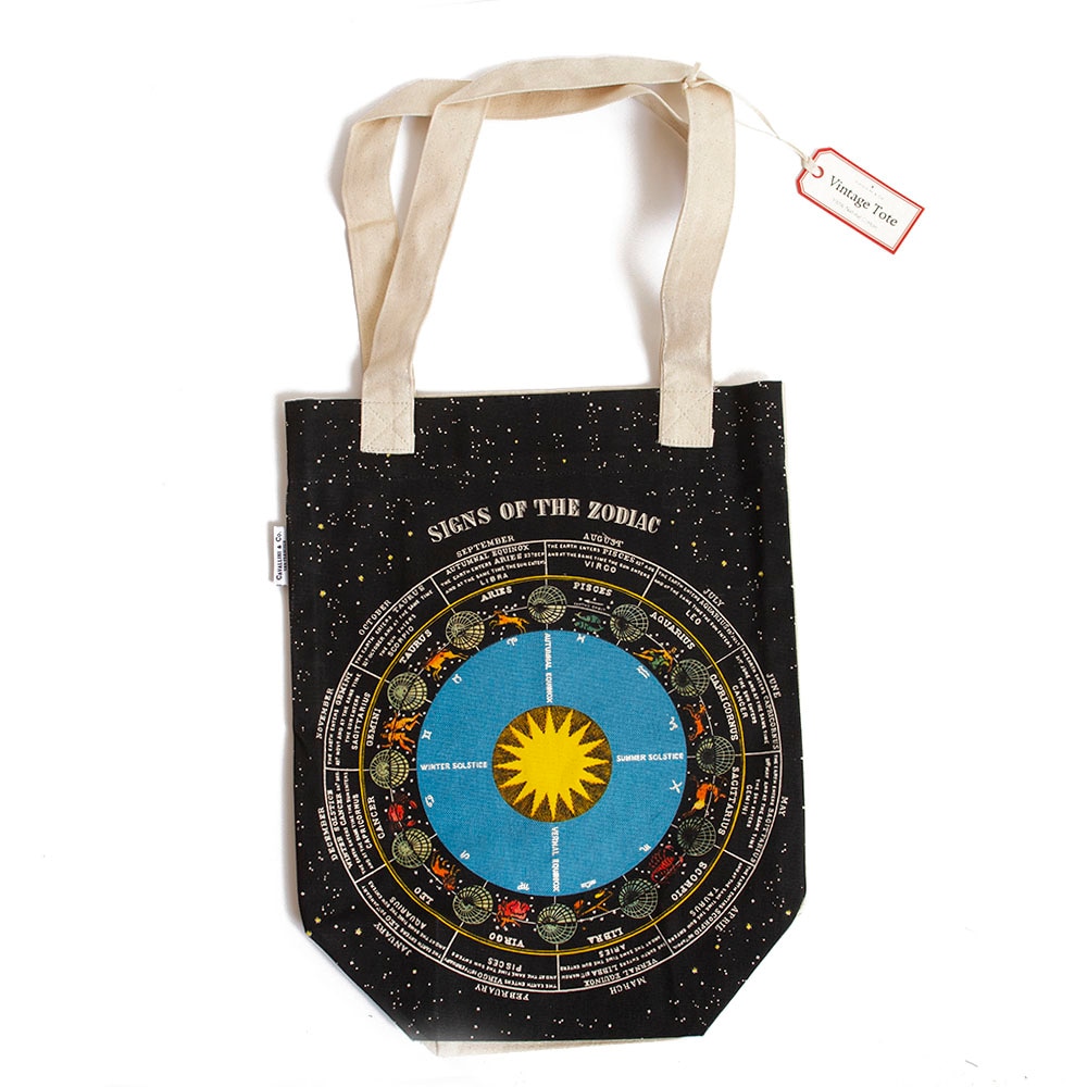 Cavallini, Canvas, Tote, Bag, Zodiac